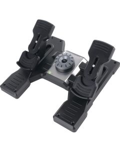 Logitech Flight Rudder Pedals - Professional Simulation Rudder Pedals with Toe Brake For PC