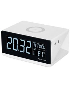  Momax Q.Clock  Digital Clock with Wireless Charger White