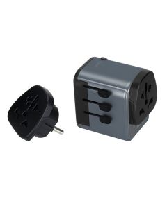 MOMAX 1-World with Type-C PD + 3 USB Ports AC Travel Adapter (Black)