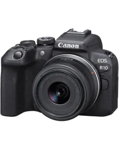 CANON EOS R10 MIRRORLESS CAMERA + RF-S 18-45MM F4.5-6.3 IS STM LENS + MOUNT ADAPTER EF-EOS R - 33214