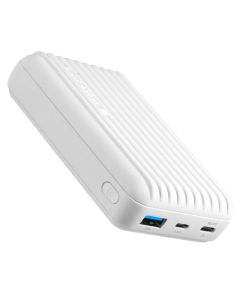 PROMATE Titan-10C Ultra-Compact Rugged Power Bank with USB-C Input & Output 10000mAh - White