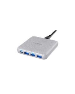 ANKER POWERPORT ATOM III SLIM (FOUR PORTS) 65W CHARGER - GREY FABRIC