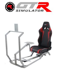 GTR Simulator GT Model with Mounts for Controls, Pedals and Display Adjustable Leatherette Seat - Black/Red (33073)