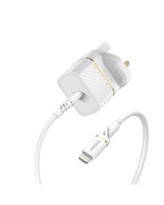 OtterBox UK Wall Charger 20W - 1X USB-C 20W USB-PD + USB C-Lightning Cable 1m - White