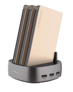 POWEROLOGY 8000MAH 3IN1 POWER BANK STATION ( BULIT-IN LIGHTING&MICRO USB &TYPE-C ) - GOLD