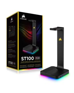 CORSAIR ST100 RGB Premium Headset Stand with 7.1 Surround Sound - 3.5mm and 2xUSB 3.0