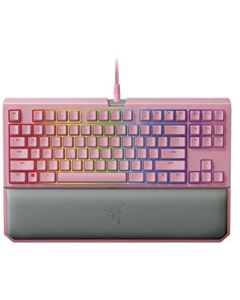 Razer BlackWidow TE Chroma v2 Mechanical Gaming Keyboard - [Quartz Pink]: Green Key Switches - Tactile & Clicky - Chroma RGB Lighting - Magnetic Wrist Rest - Programmable Macro Functionality