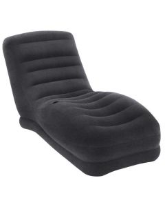 Intex Air Furniture Inflatable Mega Lounge Reclining Chair High Backrest and Long Seat - Black