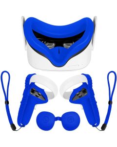 TOMSIN Touch Controller Grip Cover for Oculus Quest 2 with Silicone Face Cover - Blue
