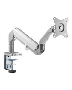 Gadgeton Premium Single Monitor Arm, Stand And Mount 17” - 32” - Silver