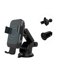 Powerology Fast Wireless Charger Car Mount 15W  - Black