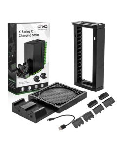 OIVO Xbox-Series X Charging Stand With 14 Game Slots & 2 Packs Rechargeable Battery