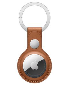 Apple AirTag Leather Key Ring - Saddle Brown
