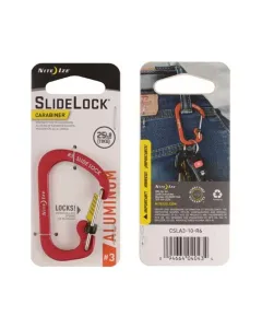 Nitelze Slide Lock Carabiner Aluminum - Red