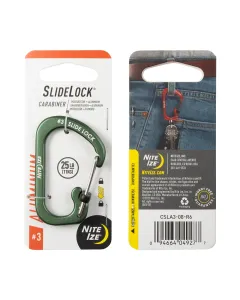Nitelze Slide Lock Carabiner Aluminum - Olive