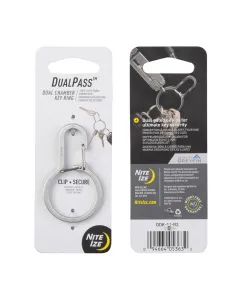 Nitelze Dual Pass Dual Chamber Key Ring - Staineless