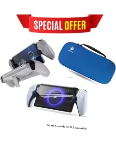 Tpu Stripe Case With Stand - Carrying Storage Bag & Tempered Glass Screen Protector For Playstation Portal Bundle Offer