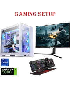 Lian Li Intel Core I9 - 14th Gen Rtx 5080 Solid Gaming Pc With Gaming Monitor And Gaming Kit Bundle