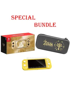 Nintendo Switch Lite Hyrule Edition With Dobe Glass And Portable Case Storage Bag Special Bundle