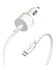 OtterBox Car Charger Bundle USB C 18W USB PD + USB C-Lightning Cable 1M - White