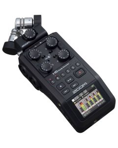 Zoom H6 All Black 6-input / 6-track Portable Handy Recorder With Single Mic Capsule (Black)