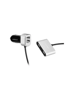 Car charger with extension Momax UC6 Dual USB Extension Hub Silver