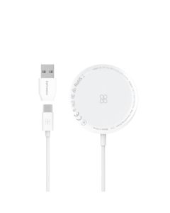 PROMATE AuraMag-15W 15W Ultra-Fast Magnetic Wireless Charger - White