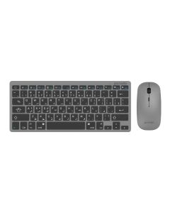 Porodo Super Slim and Portable Bluetooth Keyboard with Mouse ( English / Arabic ) - Gray