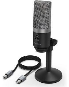 Fifine PC USB Microphone K670 For Mac and Windows Computers - Silver