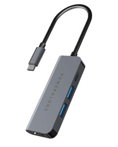 POWEROLOGY 4IN1 USB-C HUB WITH HDMI &3.0 (60W POWER DELIVERY) - GREY