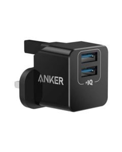 Anker PowerPort mini 12W Dual Port USB A Wall Charger – Black
