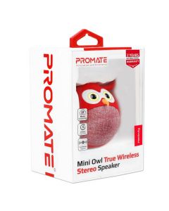 Promate Hedwig Mini Owl True Wireless Stereo Speaker - Red