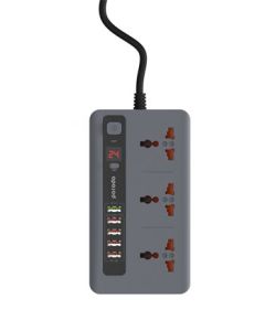 PORODO POWER SOCKET&USB HUB(QC3.0 X5USB) - GREY