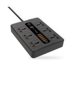  Porodo Multiport Super Hub Socket 5-USB / 6-AC / 1-USB-C PD