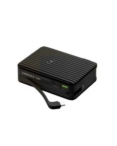 MOMAX Q. PLUG Portable 65W 15000mAh GaN Power Bank with Built-in Type C Cable - Black 