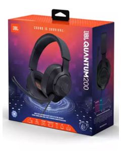 JBL Quantum 200 Wired over-ear gaming headset with flip-up mic - Black