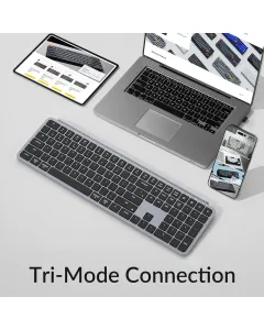 Keychron B6 Pro Full-size Ultra-slim Wireless Zmk Custom Keyboard For Windows & Mac, Arabic / English - Space Grey