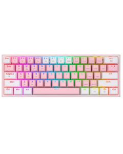 Redragon K616 FIZZ Pro 3 Modes Mechanical Gaming Keyboard Pink & White- Dust-proof Red Switch