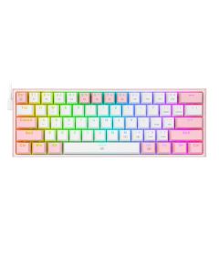 Redragon K616 FIZZ Pro 3 Modes Mechanical Gaming Keyboard White & Pink  - Dust-proof Red Switch