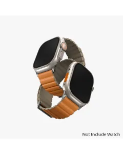 Uniq Revix Premium Edition Reversible Magnetic Apple Watch Strap 49/45/44/42mm - Saffron (Saffron Orange/khaki)