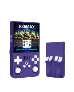 R36 Max Retro Handheld Game Console With 64g Built-in 10000+ Games - Indigo Blue