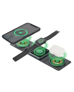 Dviced 3-in-1 Foldable Magnetic Wireless Charger - Black/copper