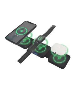 Dviced 3-in-1 Foldable Magnetic Wireless Charger - Black