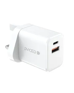Dviced Wall Charger 35w Gan 1 Usb-a 1 Usb-c Uk - White