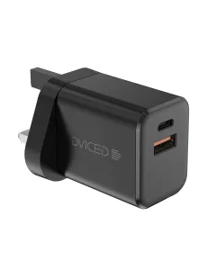 Dviced Wall Charger 35w Gan 1 Usb-a 1 Usb-c Uk - Black