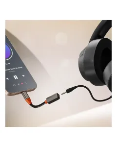Porodo Audiolink Usb-c To 3.5mm Audio Jack Adapter - Black & Orange