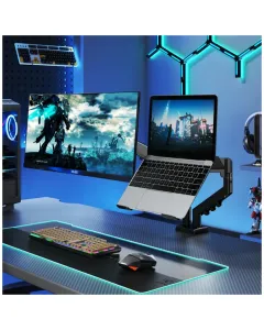 Pawa Double Gas Spring Computer Arm With 360º Rotation - Black