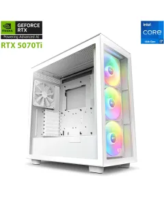 Nzxt H Series Intel Core I7-14th Gen Rtx 5070 Ti 16gb Gaming Pc - White