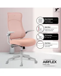Ttracing Airflex Ergochair - Coral Red