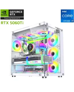 Wjcoolman Intel Core I7-14th Gen Rtx 5060 Ti Gaming Pc - White